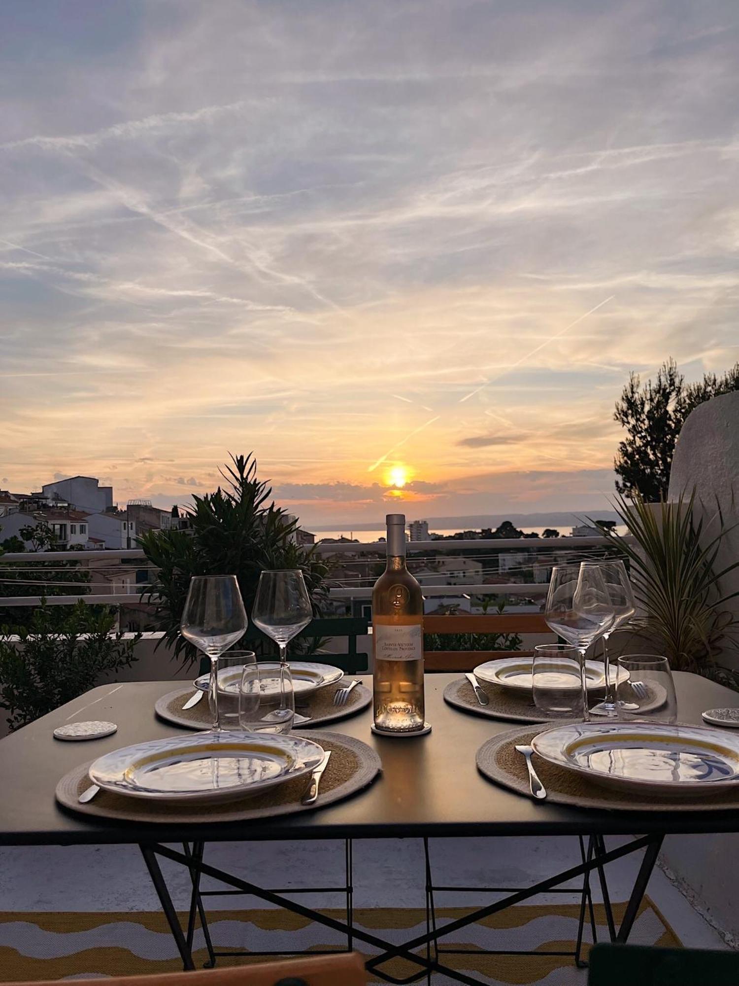 Charmant Studio-Terrasse Vue Mer Marseille Eksteriør billede
